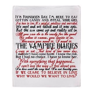 Vampire Diaries Quotes Stadium Blanket for $74.50