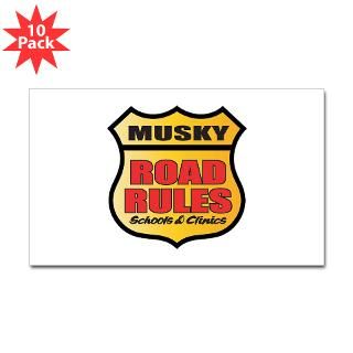 musky road rules rectangle sticker 50 pk $ 83 99