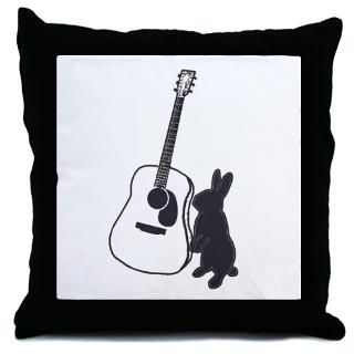 bunny guitar throw pillow $ 20 79