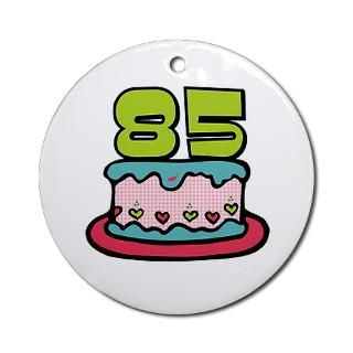 85 Gifts  85 Home Decor  85th Birthday Cake Ornament (Round)