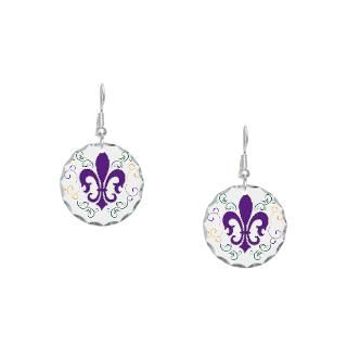 fleur de lis earring circle charm $ 16 89