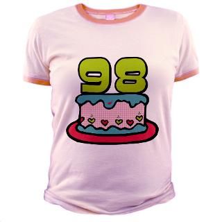 98 Year Old Birthday Cake Jr. Ringer T Shirt