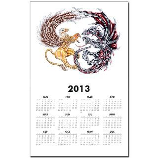 griffin fighting dragon calendar print $ 10 98