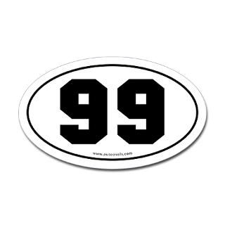 99 Euro Bumper Oval Sticker  White for $4.25