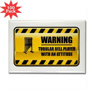 Warning Tubular Bell Player Rectangle Magnet (100  Warning Tubular