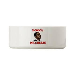 2012Meterantiobama Pet Bowls  Obama 100% Douchebag Small Pet Bowl