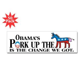 obama s pork up the ass bumper sticker 50 pk $ 111 99