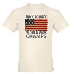 USA, Back to Back World War Champions Organic Mens Fitted T Shirt