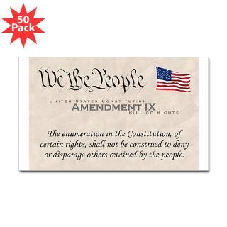 amendment ix rectangle sticker 50 pk $ 113 99