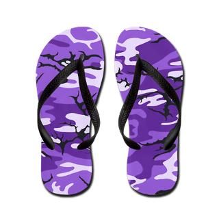 Camo Gifts  Camo Bathroom  Purple Camouflage Flip Flops