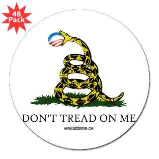 Anti Obama Gadsden Flag Sticker (Rectangle 50 pk)