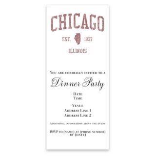 Chicago Illinois Red Invitations by Admin_CP3060351  507058974