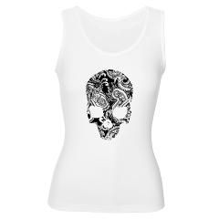 Paisley Pattern Skull Tank Top by cottonklub