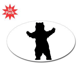 growling grizzly bear oval sticker 50 pk $ 130 99