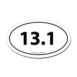 13.1 Half Marathon Bumper Sticker  White (Oval)
