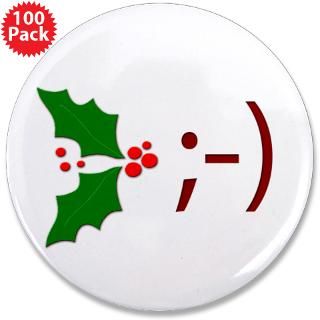 wink emoticon mistletoe 3 5 button 100 pack $ 147 99