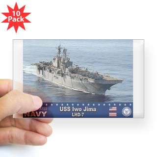USS Iwo Jima LHD 7 Rectangle Sticker 10 pk) for $30.00