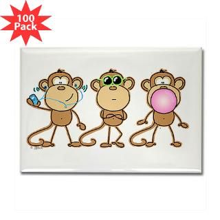 hear see speak no evil monkey rectangle magnet 10 $ 164 99
