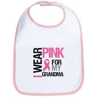 Awareness Gifts  Awareness Baby Bibs  I Wear Pink (Grandma) Bib