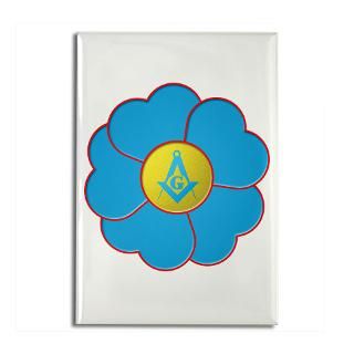 Masonic Forget Me Not Rectangle Magnet