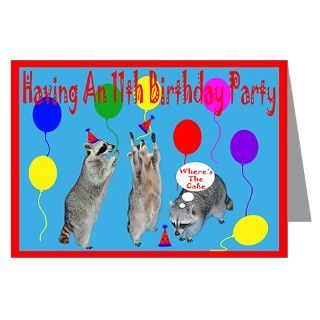 Birthday Party Greeting Cards  Invitation To 11th Birthday Party Card