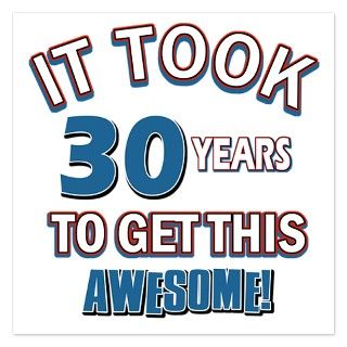 30 Gifts  30 Flat Cards  Awesome 30 year old birthday design 5.25 x