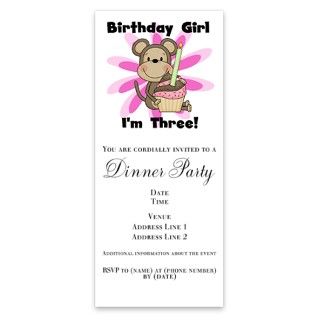 Monkey 3rd Birthday Girl Invitations by Admin_CP1147651