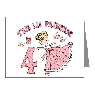 Gifts  4 Note Cards  Pretty Princess 4th Birthday Invitations (20