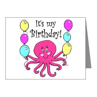  Birthday Boy Note Cards  Octopus Birthday Party Invitations 10 pk
