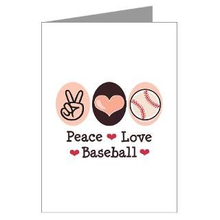Peace Love Baseball Greeting Cards (Pk of 10) for