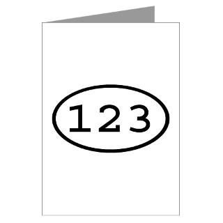 123 Oval Greeting Cards (Pk of 10) for