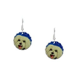 Bright Gifts  Bright Jewelry  Maltese Dog Earring Circle Charm