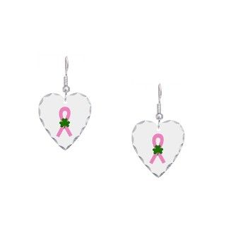 Awareness Gifts  Awareness Jewelry  Pink Shamrock Ribbon Earring