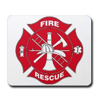 911 Gifts  911 Home Office  Red Maltese Cross Mousepad