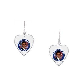 12 Gifts  12 Jewelry  Support Obama in 2012 Earring Heart Charm