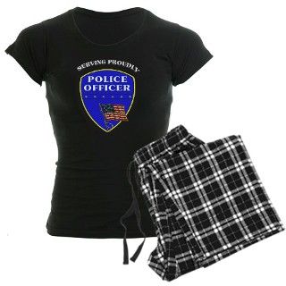 911 Gifts  911 Pajamas  Police Serving Proudly Womens Dark Pajamas