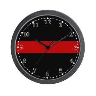 911 Gifts  911 Living Room  Firefighter Thin Red Line Wall Clock