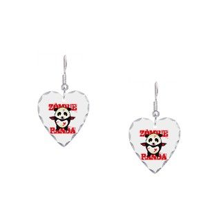 Animal Gifts  Animal Jewelry  Zombie Panda Earring Heart Charm