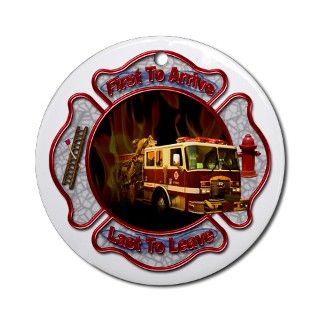 911 Gifts  911 Seasonal  FireFighter Ornament (Round)