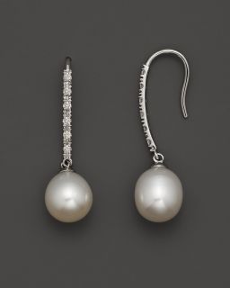 Freshwater Pearl and Diamond Earrings, 0.11 ct. t.w.
