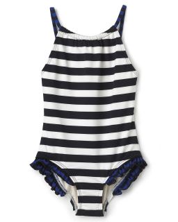 Couture Girls Striped Mailot Swimsuit   Sizes 2 12