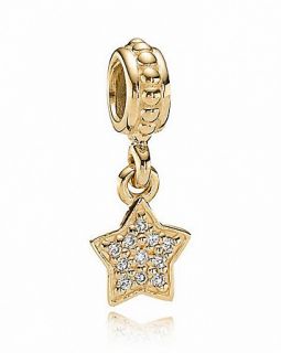 PANDORA Dangle Charm   Diamond Pavé & 14K Gold Brilliant Star, .066