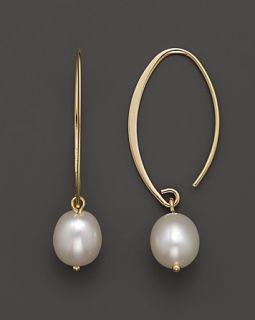 14K Yellow Gold Small Sweep Cultured Freshwater Pearl Earrings