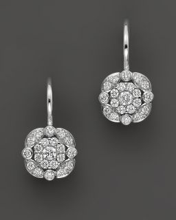 Diamond Cluster Earrings in 14 Kt. White Gold, 0.55 ct. t.w