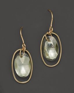 14K Yellow Gold Orbit Earrings with Prasiolite