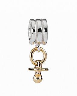 PANDORA Dangle Charm   Sterling Silver & 14K Gold Pacifier