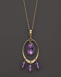 Yellow Gold Gypsy Ovals Necklace with Amethyst, 18