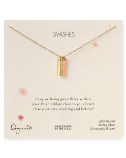 Dogeared Three Wishes Mixed Metals Necklace, 18