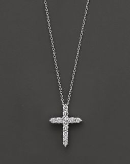 Roberto Coin 18 Kt. White Gold Diamond Cross Necklace