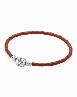 PANDORA Bracelet   Red Leather Single Wrap with Sterling Silver Clasp